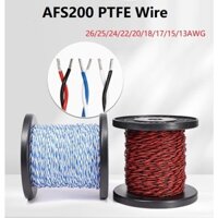 Afs200 Dây PTFE 2pins 26 / 25 / 24 / 22 / 20 / 18 / 17 / 15 / 13AWG Nhiệt Độ Cao DIY FEP Twised Cặp Tín Hiệu Điện Tử Cáp Đồng- * --