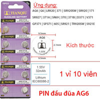 Ag6 Vi 10 Pin cuc ao LR920, LR920 371, SR920 , 171, 371A dung cho đông hô đeo tay, thiết bị điện tử