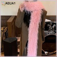 Agua1 Khăn quàng cổ dài sang trọng, Khăn choàng lông thỏ giả dự tiệc Y2K cho bé gái, Thời trang 180cm cho ấm áp dày lông tơ sang trọng quấn khăn choàng nữ
