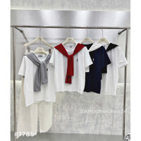 [AH1785] Set Áo Phông Thêu Ngựa Cổ Tròn Kèm Khăn Thuỷ Thủ