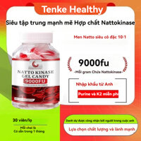 🛩️Hàng có sẵn-Kẹo mềm Nattokinase 9000FU nhập khẩu từ Anh giúp tăng cường lưu thông máu, tốt cho tim mạch (30 viên)
