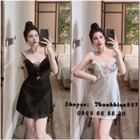 ♥️Hàng QC♥️Váy ngủ 2s lụa sexy[có lót tai thỏ]_Thanhhien997uka satin cao cấp 706.