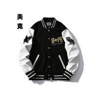 ⚡️HÀNG SẴN⚡️[ẢNH THẬT] Áo Varsity BAPE x OVO - BAPE x OVO Varsity Jacket/ Áo Khoác BaPe