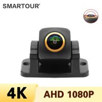 Ahd 1080P 180 Độ Ống Kính Mắt Cá HD Tầm Nhìn Ban Đêm Xe Phía Sau / Phía Trước Camera Có Thể Điều Chỉnh Giá Đỡ Ống Kính Vàng Camera Ô Tô