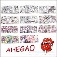 Ahegao Nam Ngắn Bifold Ví Anime Manga Sưu Tập PU Ví Đựng Tiền Xu Túi Đựng Thẻ COS Gió Biểu Hiện Dễ Thương