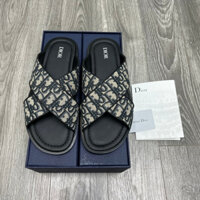 ⚡️[Hight Quality] Hàng Có Sẵn Dép Lê Quai Chéo D1or Alias Oblique Slides - Họa Tiết Monogram Canvas Sang Trọng - CD