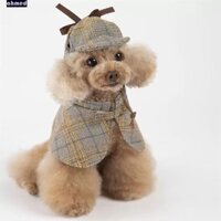 Ahmed Bộ trang phục thám tử thú cưng, Áo choàng thú cưng không tay ngộ nghĩnh Sherlock Holmes, Trang phục biến hình thám tử quyến rũ Đẹp trai Chó mát mẻ Trang phục Halloween Puppy