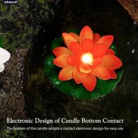 Ahmed Đèn lồng sen đầy màu sắc, Cây hoa giả EVA Lotus Light, Đèn LED trang trí nến điện tử Đèn nổi chống nước Bể cá