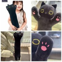 Ahmed Gối Mèo Dài, Thú Nhồi Bông Gối Ngủ Mèo Đen Sang Trọng, Trang Trí Giường Trang Trí Nhà Sofa Đệm Kawaii Búp Bê Mèo Nhồi Bông Ôm Đệm