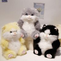 Ahmed Mô Phỏng Mèo Sang Trọng Đồ Chơi, PP Cotton Ngồi Thú Nhồi Bông Búp Bê Mèo, Kawaii Mềm Lông Tơ Bộ Sưu Tập Mèo Con Màu Xám Búp Bê Mềm Trang Trí Hiện Tại