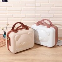 Ahmed Vali Di Động Ngoài Trời Thường Ngày 14 inch Bảo Quản Hộp Vệ Sinh Có Khóa Mật Khẩu Hộp Đựng Mỹ Phẩm Túi Bảo Quản Rilakkuma Gấu Hoạt Hình Du Lịch