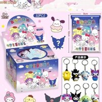 Ahmeduib 32 chiếc Mặt dây chuyền hoạt hình Capybara, Đèn ngủ Rùa Labubu Kuromi Móc khóa đèn ngủ, Trái cây Sister My Melody Hoạt hình dễ thương Móc khóa mô hình Mini Quà tặng nhỏ