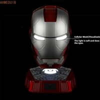 Ahmeduib Anime Iron Man Mũ Đội Đầu, Đồ Chơi Lừa Mặt nạ Cosplay Dạ Quang, Mũ Bảo Hiểm Nhựa Ngộ nghĩnh Prank Crazy Glowing Mask Hóa Trang