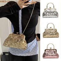 Ahmeduib Sequins Túi xách ăn tối, Túi ly hợp buổi tối có tay cầm thanh lịch, Dây chuyền sang trọng mới Bling Túi tiệc cưới cô dâu