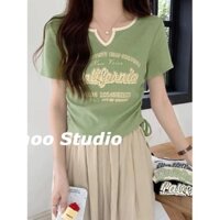 Ahoo  áo phông áo thun nữ croptop baby tee Thời trang hàn quốc  fashion Đẹp Phong cách Comfortable A29J1QP 36Z230909