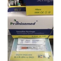 ❤️[Hộp 100 cái] Bơm kim tiêm tiểu đường insulin Promisemed 0.5ml 0.3ml 1ml -Bơm Tiêm insulin Promisemed 0,5ml 0.3ml 1ml