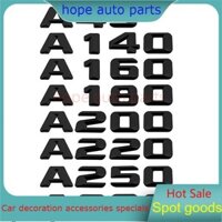 Ai hiệp sĩ Sửa đổi Bảng chữ cái kỹ thuật số Đen và Bạc A45 A140 A160 A180 A200 A220 A250 A260 Nhãn dán phía sau xe kim loại cho Mercedes Benz Auto 3D Số chữ cái Trunk Biểu tượng Huy hiệu Decal