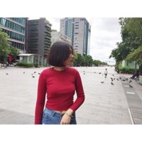 [Ai Mặc Cũng Xinh]  Áo thun croptop tay dài nữ đủ màu phong cách