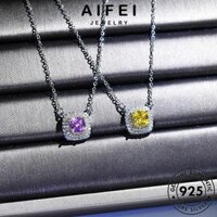 AIFEI JEWELRY 925 bản tím vuông vòng anh phụ kim thời cương kiện quốc thời thạch nữ cổ thật nguyên bạc trang trang dây hàn sức chuyền N1092