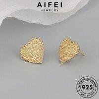 AIFEI JEWELRY 925 thời hàn nguyên bản moissanite thật Thời tròn kim xỏ phụ bông tua kiện bạc sức trang cương vành khuyên quốc nữ yêu vàng tai E153