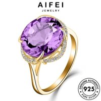 AIFEI JEWELRY điển hàn vòng cổ bản nữ bạc nguyên quốc thật trang vàng nhẫn tím thạch kiện anh thời phụ sức 925 R331