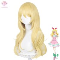 Aikatsu HeabetyHoshimiya Ichigo Anime Cosplay Tóc Giả Người Phụ Nữ Dài Vàng Uốn Tóc Chịu Nhiệt Tổng Hợp Vai Trò Chơi Đạo Cụ Dự Tiệc Mới