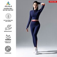 AiLALA® Chính Hãng Set Thiết Kế Đồ Bộ Tập Thể Thao LUX04 dáng dài tay kéo khóa, quần legging có túi