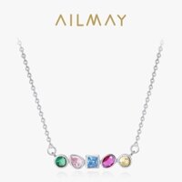 Ailmay Cầu Vồng Thiết Kế Hình Học 925 Vòng Cổ Bạc Cho Nữ Trang Sức Mỹ