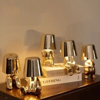AIMI Golden Man Trang Trí Đèn Ngủ Led Điều Khiển Cảm Ứng Ba Màu Làm Mờ Văn Phòng Để Bàn Đồ Trang Trí Không Dây Sạc Đèn Để Bàn