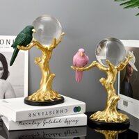 AIMI Vẹt Bắc Âu Quả Cầu Pha Lê Phụ Kiện Trang Trí Nhà Cửa Phòng Khách Tủ Rượu Tủ Tivi Nhựa Hàng Thủ Công Trưng Bày Văn Phòng Để Bàn Đồ Trang Trí