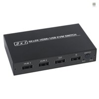 Aimos AM-KVM 201CL 2 trong 1 HDMI / USB KVM Switch Hỗ trợ HD 2K * 4K 2 Máy chủ chia sẻ 1 màn hình / Bộ bàn phím & chuột