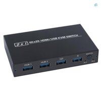 Aimos AM-KVM 201CL 2 trong 1 HDMI / USB KVM Switch Hỗ trợ HD 2K * 4K 2 Máy chủ chia sẻ 1 màn hình / Bộ bàn phím & chuột