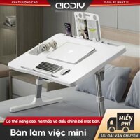 AIODIY Bàn làm việc mini Bàn Học Gấp Gọn Có thể nâng cao, hạ thấp và điều chỉnh bề mặt bàn