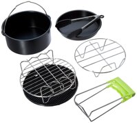 Air Fryer Accessories,for Phillips Air Fryer and Gowise Air Fryer Deep Fryer Universal, Cake Barrel, Pizza Pan, Silicone Mat, Skewer Rack, Metal ho...