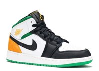 Air Jordan 1 Mid GS 'Lucky Green Laser Orange' Sneakers BQ6931-101