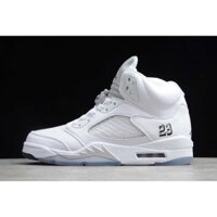 Air Jordan 5 Retro Kim Loại Trắng 136027Giày chạy bộ -130 2015jk