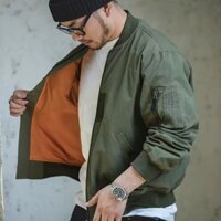 Air ma1 bomber jacket đồng phục học sinh phong cách quân đội áo khoác retro đồng phục bóng chày nam hợp thời trang mùa thu