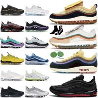 Air Max 97 Giày chạy bộ may mắn và tốt Halloween Sean wotherspoon Đen Jesus sáng Citron Gradient phai Vàng 97S thể thao ngoài trời