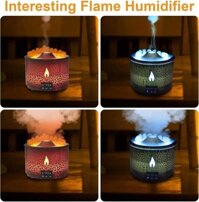 Air Volcano Flame Humidifier Light Ultrasonic Essential Oil Aroma Diffuser For   Room Fragran