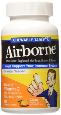 Airborne Blast of Vitamin C - 116 Chewable Tablets - Citrus Flavored (Two Bottles each of 116 Chewable)