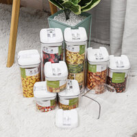 Airtight Food Storage Containers Square Nine-piece Easy-to-buckle Cans Kitchen Household Whole Grains Milk Powder Preser
