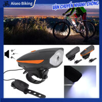 Aiseo Biking Đèn trước xe đạp có còi Sạc USB đi đêm pha chống nước pin