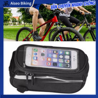 Aiseo Biking Túi đựng điện thoại xe đạp Màu đen phản quang Dung tích lớn TPU khung phía trước trong suốt để đi