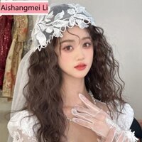 [Aishang Trang Sức Đẹp] Cô Dâu Vị Trí Cao Cấp Veil Mori Phong Cách Mũ Đội Đầu Thẩm Mỹ Cổ Áo Cưới Giấy Chứng Nhận Đăng Ký Tạo Kiểu Trang Sức Siêu Cổ Tích Mũ Ngọt Ya