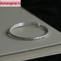 [Aishang Trang Sức Đẹp]  Vượt Qua  Kinh Thánh Phạn Sáu Xương Mantra Bạc Nguyên Chất 999 Cặp Đôi Nam Nữ Vòng Tay