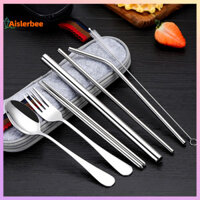 Aislerbee 1 Bộ Dao Kéo Inox Chống Ăn Mòn Chịu Nhiệt Beefsteak Bánh Mì Đũa Bộ Thìa Cho Nhà Hàng