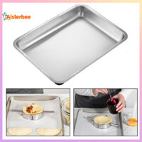 Aislerbee 304 Khay Nướng Bánh Inox Chống Dính Cấp Thực Phẩm Hình Chữ Nhật Máy Rửa Bát An Toàn Nướng Phục Vụ Lò Nướng Chảo Bánh Quy Tấm Đồ Dùng Nhà Bếp