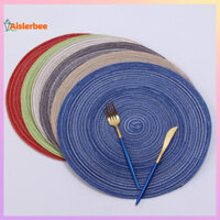 Aislerbee 4 Tấm Placemat Tròn Kết Cấu Rõ Ràng Trà Cotton Bát Cà Phê Cốc Coaster Cho Nhà Bếp