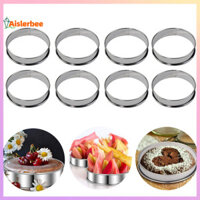 Aislerbee 8 Chiếc Nhẫn Muffin Chống Dính Thép Không Gỉ Đôi Bánh Tart Nhẫn Tròn Bánh Ngọt Waffle Nhẫn Khuôn Cho Gia Đình Nhà Bếp Nhà Hàng