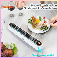 Aislerbee Bám Phim Cắt Treo Tường Punch Free Hidden Blade ic Wrap Dispenser Không Rách Cuộn Lớn Dùng Một Lần Bọc Nhựa Hộp Cắt Đồ Dùng Nhà Bếp